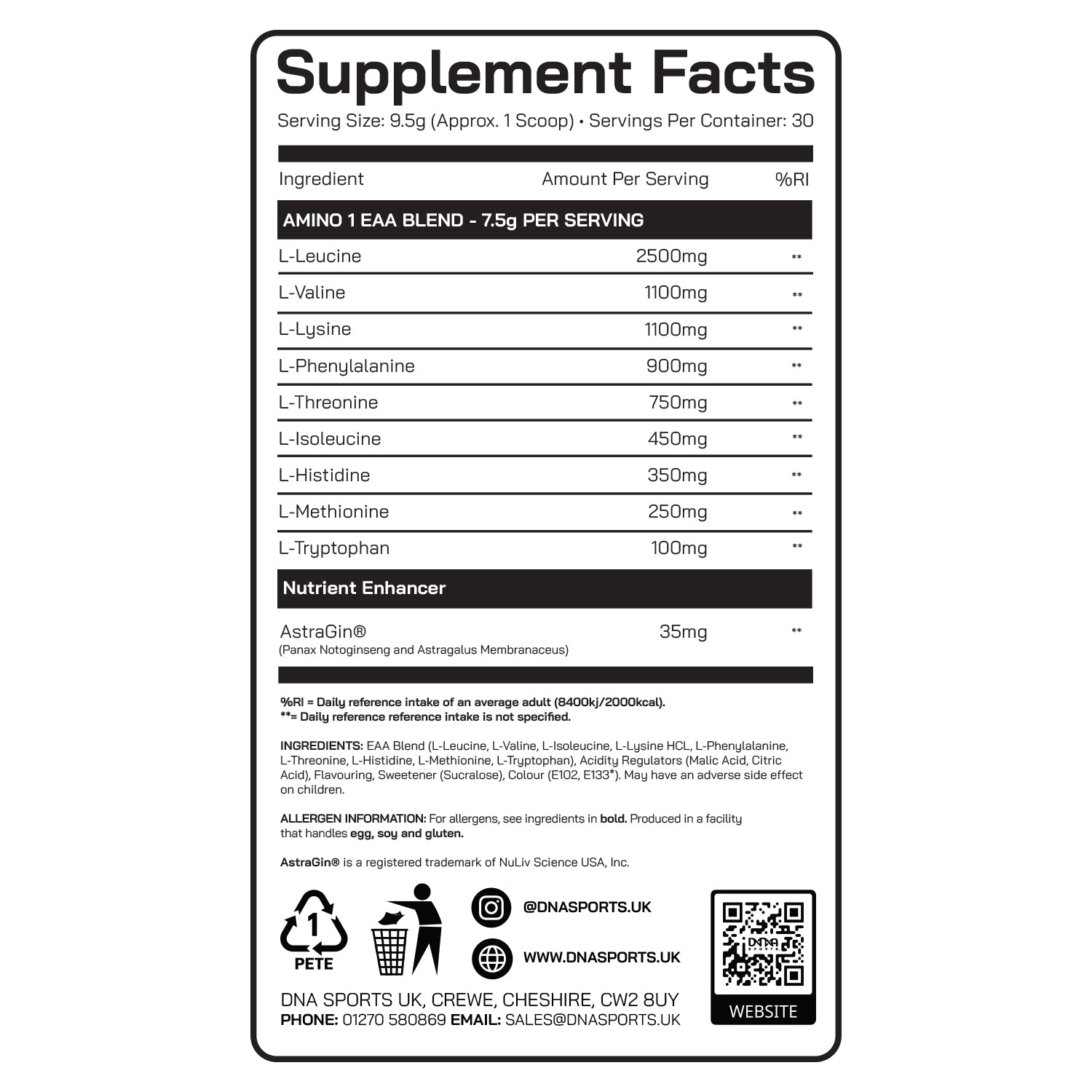 AMINO 1 - Essential Amino Acids - DNA Sports™