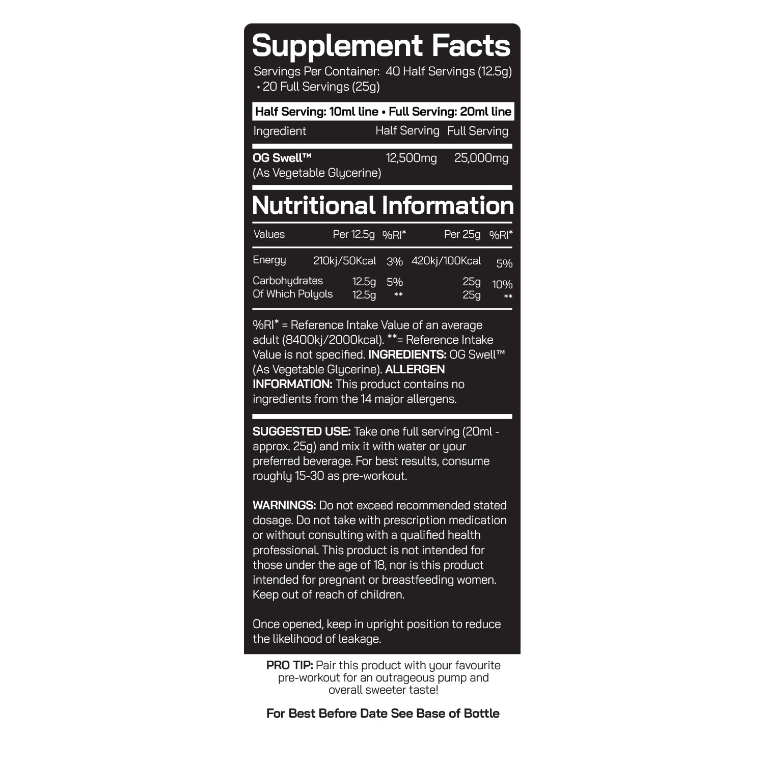 OG Swell 500 - Glycerol Pump Pre-workout Serum - DNA Sports™