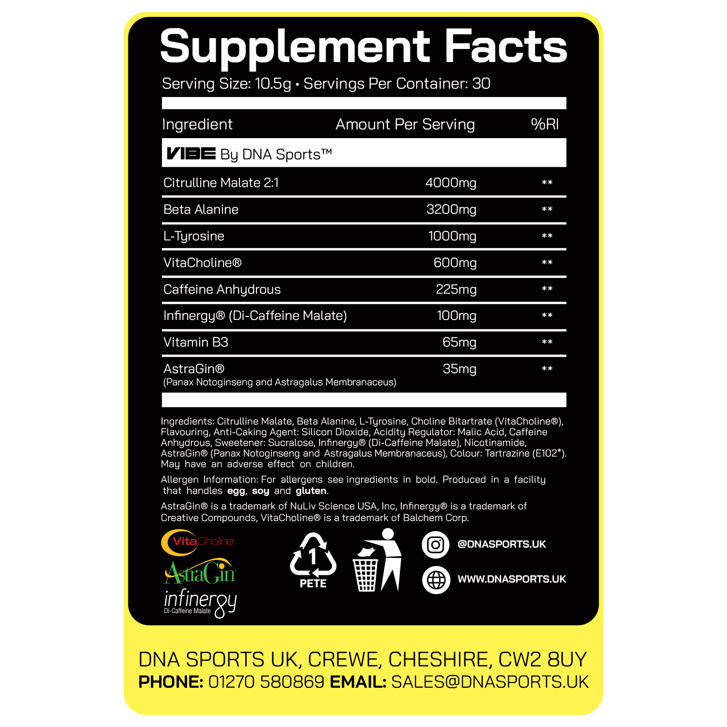 VIBE V2 - Daily Driver Pre-Workout - DNA Sportsâ„¢