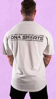 Oversized Unisex 'Worldwide' Faded T-Shirt - Bone - DNA Sports™