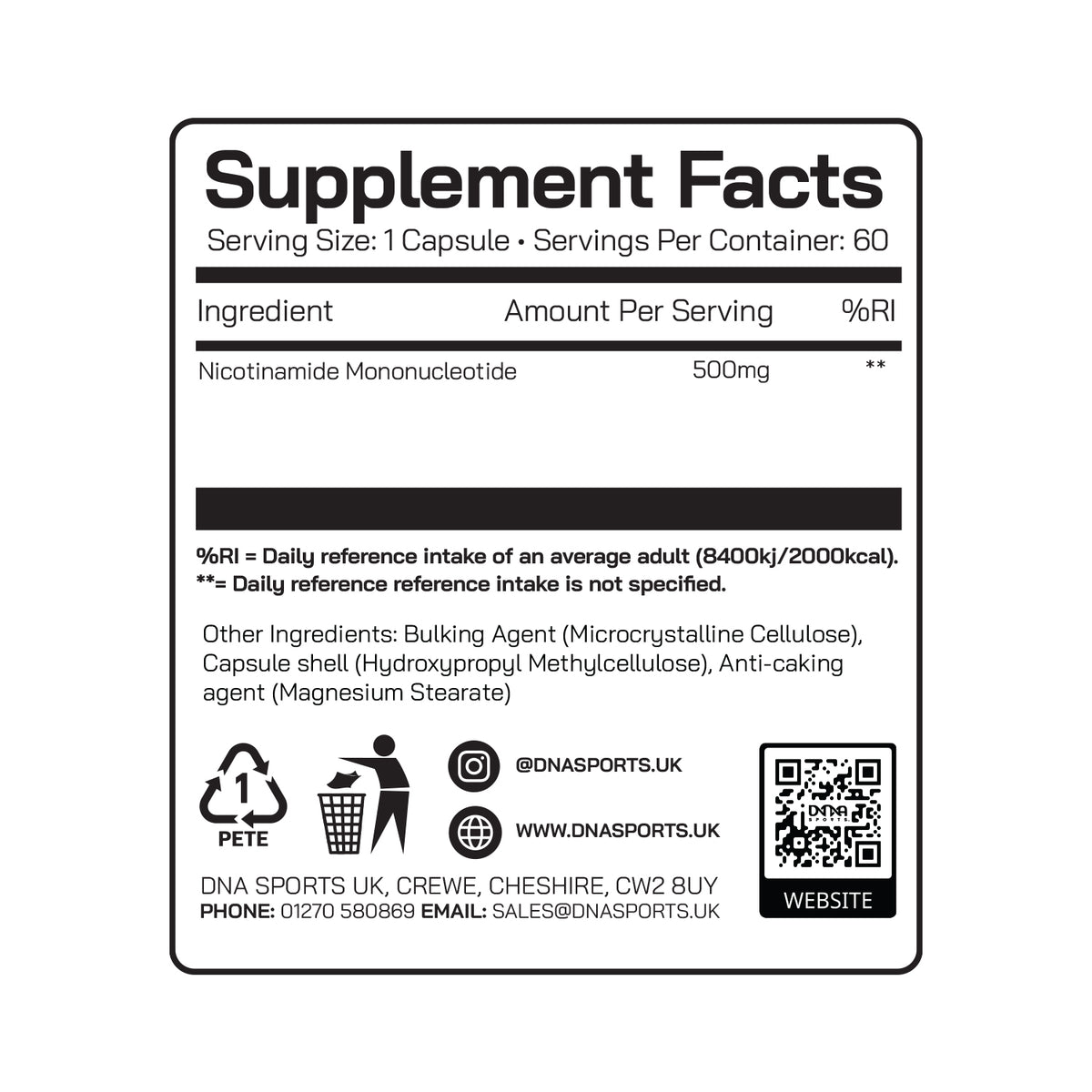 NMN - Nicotinamide Mononucleotide - DNA Sports™