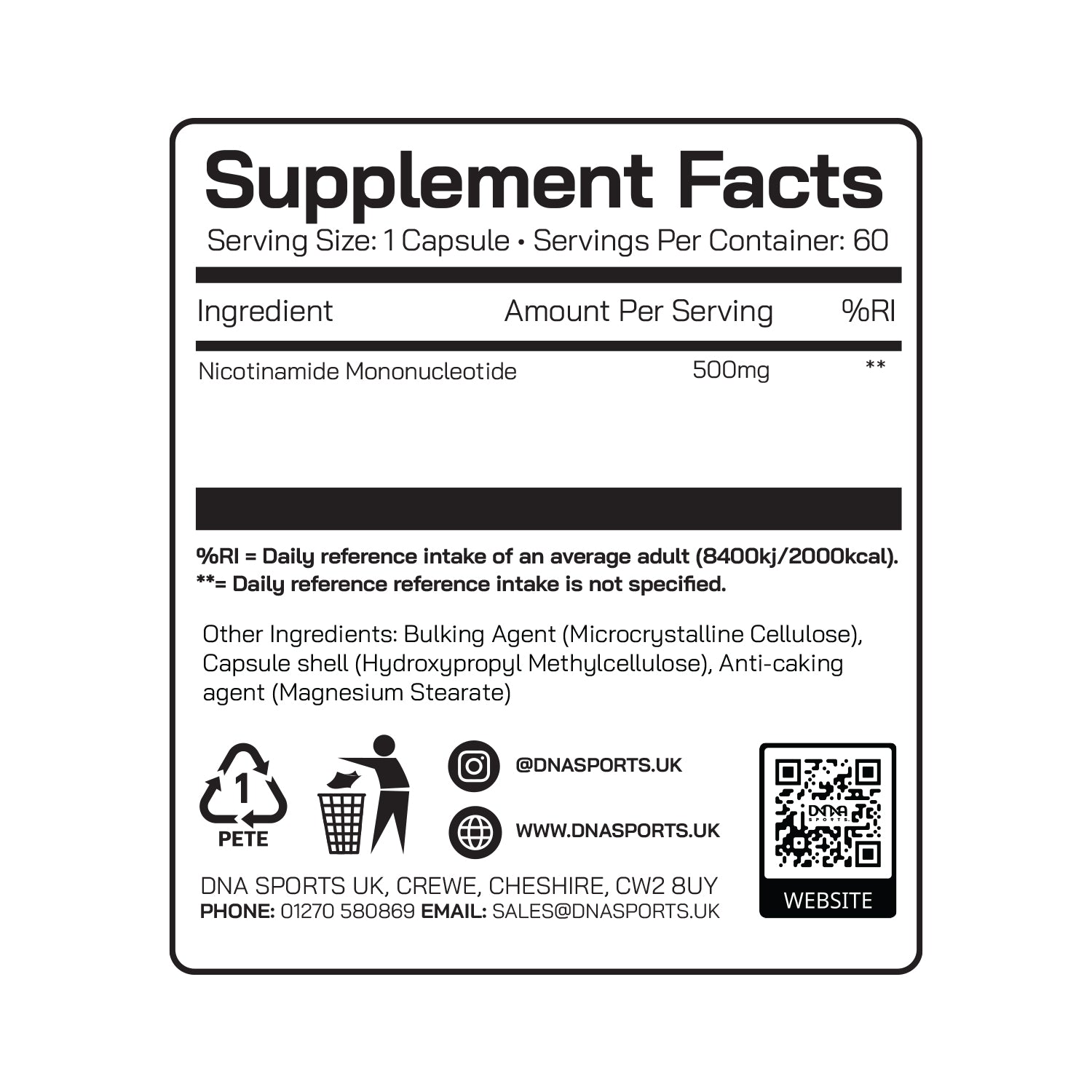 NMN - Nicotinamide Mononucleotide - DNA Sports™