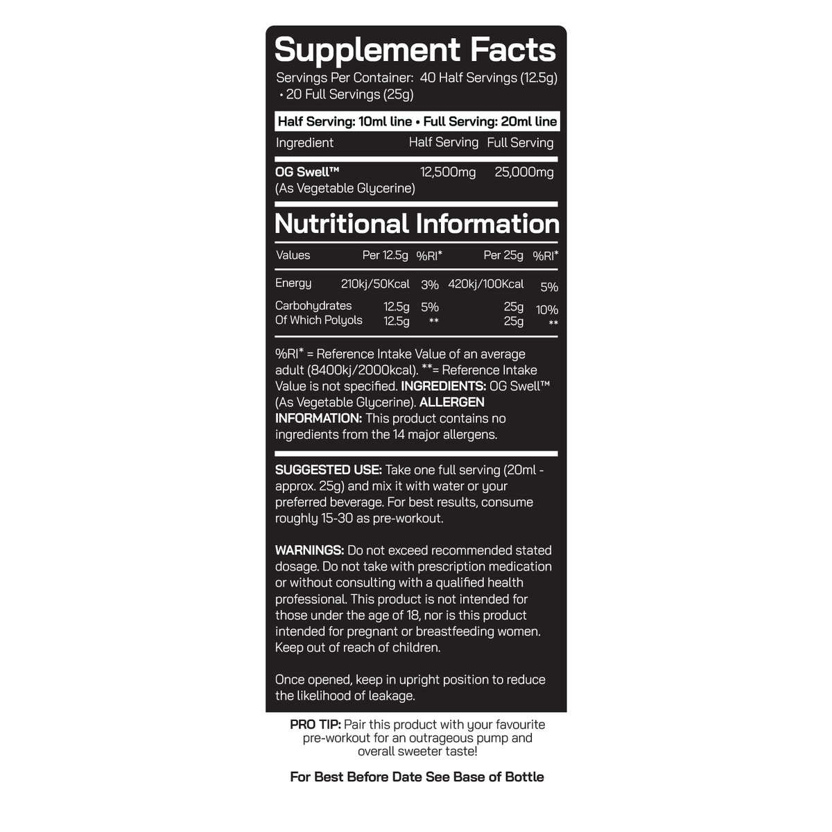 OG Swell 500 - Glycerol Pump Pre-workout Serum - DNA Sports™